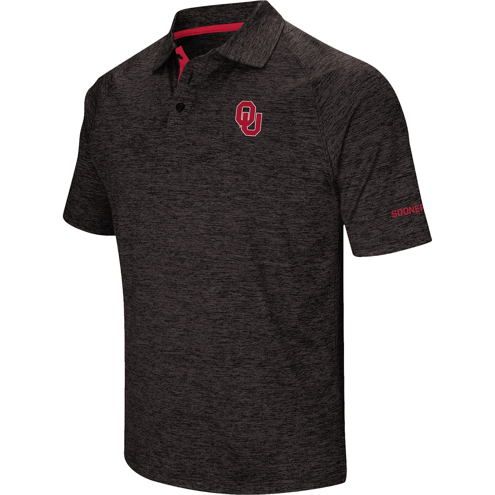 Men's Colosseum Black Oklahoma Sooners Down Swing Polo