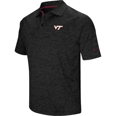 Men's Colosseum Black Virginia Tech Hokies Down Swing Polo