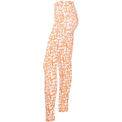 Girls Youth ZooZatz Tennessee Orange/White Tennessee Volunteers Stacked Mascot Leggings