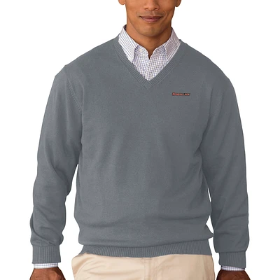 Men's Heather Gray Rensselaer Polytechnic Institute Engineers Collegiate Clubhouse V-Neck Sweater