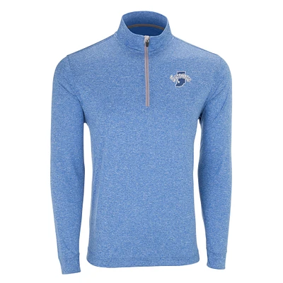 Men's Heather Royal Indiana State Sycamores Mesh Tech Quarter-Zip Sweater