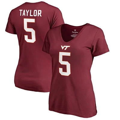 Women's Tyrod Taylor Maroon Virginia Tech Hokies College Legends T-Shirt