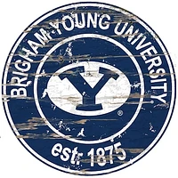 BYU Cougars 23.5" Distressed Round Sign