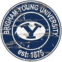 BYU Cougars 23.5" Distressed Round Sign