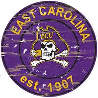 ECU Pirates 23.5" Distressed Round Sign