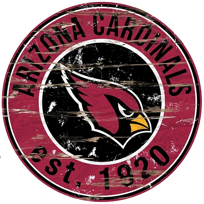 Arizona Cardinals 23.5" Distressed Round Sign
