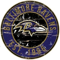 Baltimore Ravens 23.5" Distressed Round Sign