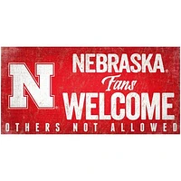 Nebraska Huskers 6" x 12" Fans Welcome Sign