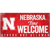 Nebraska Huskers 6" x 12" Fans Welcome Sign