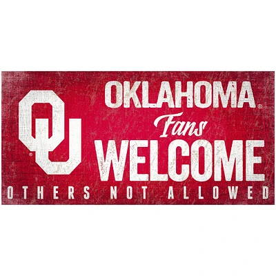 Oklahoma Sooners 6" x 12" Fans Welcome Sign