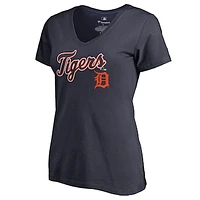 Women's Navy Detroit Tigers Team Lockup T-Shirt