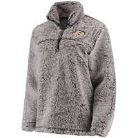 Women's Gray Purdue Boilermakers Sherpa Super Soft Quarter-Zip Pullover Jacket