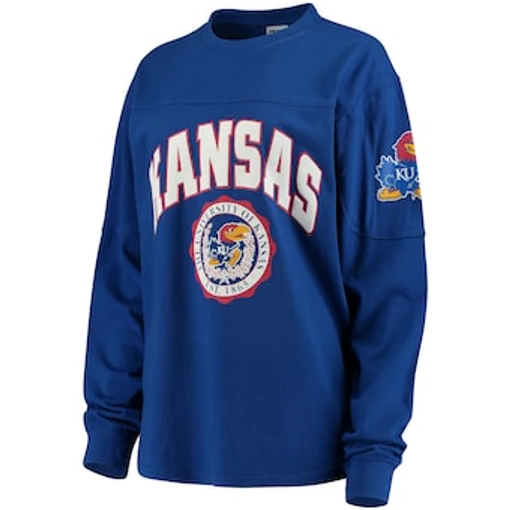 Women's Royal Kansas Jayhawks Edith Long Sleeve T-Shirt