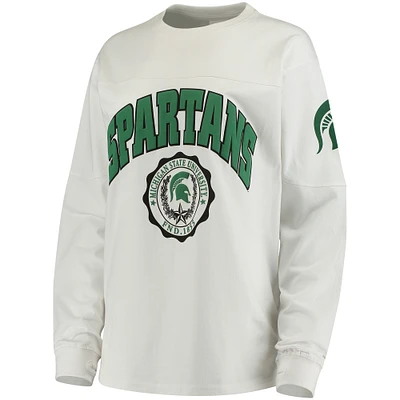 Women's White Michigan State Spartans Edith Long Sleeve T-Shirt