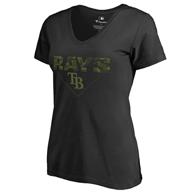 Tampa Bay Rays Women's Camo T-Shirt - Black