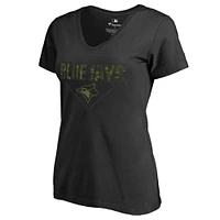 Toronto Blue Jays Women's Camo T-Shirt - Black