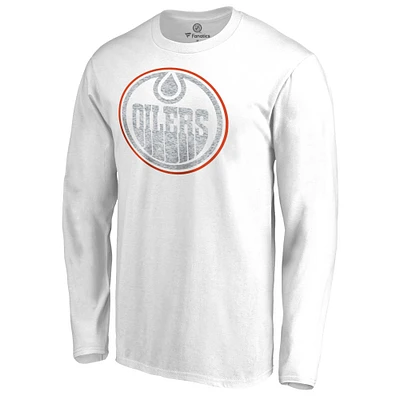 Men's White Edmonton Oilers Out Long Sleeve T-Shirt