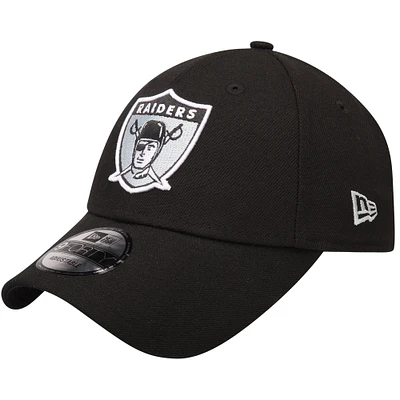 Men's New Era Black Las Vegas Raiders The League Throwback 9FORTY Adjustable Hat