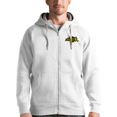 Men's Antigua White NDSU Bison Victory Full-Zip Hoodie