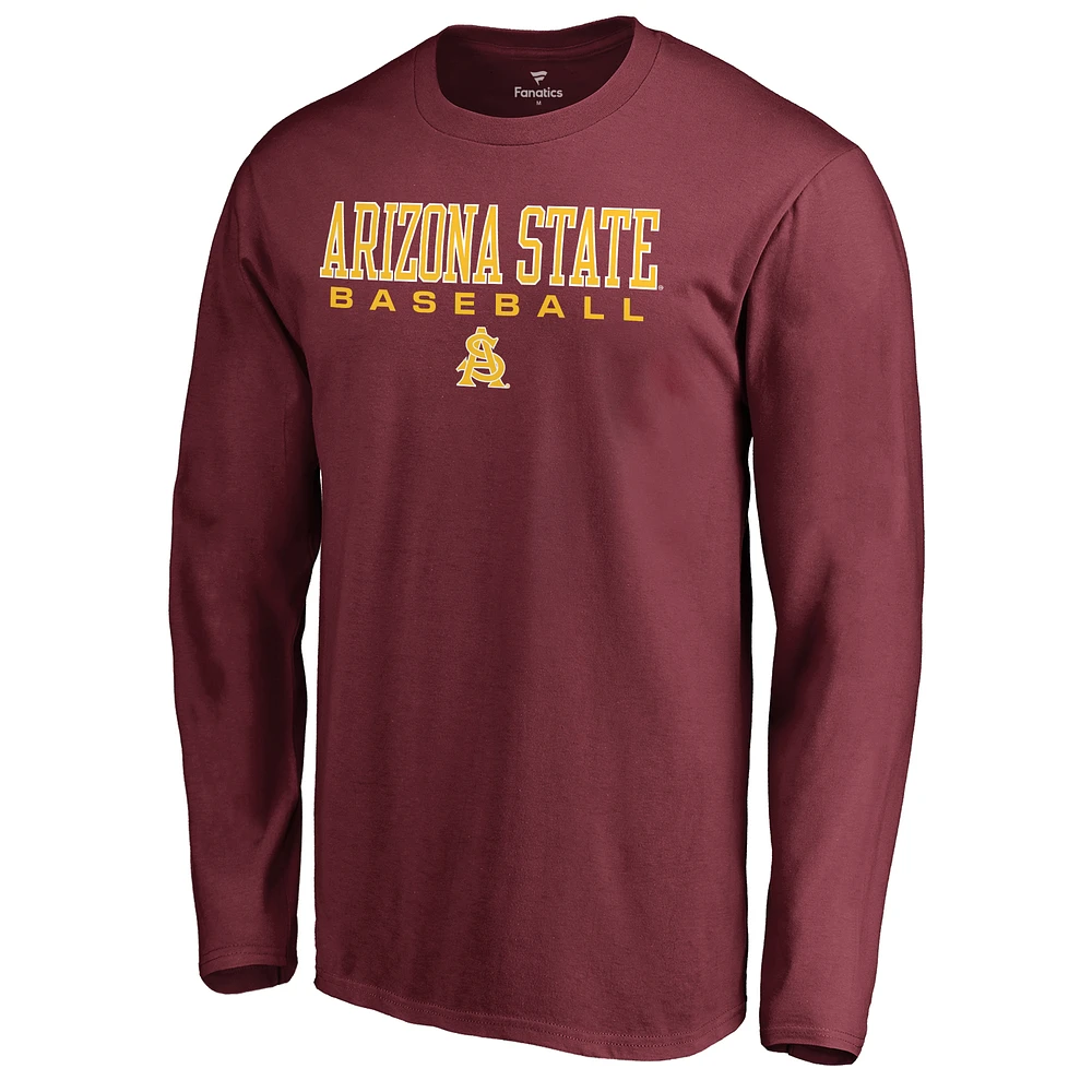 Men's Maroon Arizona State Sun Devils Team Unity Baseball Long Sleeve T-Shirt
