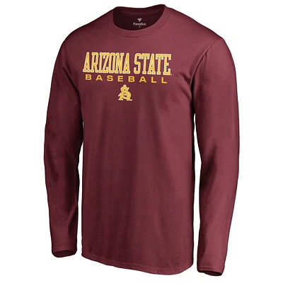 Men's Maroon Arizona State Sun Devils Team Unity Baseball Long Sleeve T-Shirt