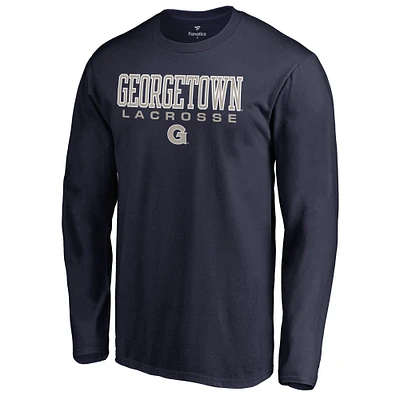 Men's Navy Georgetown Hoyas True Sport Lacrosse Long Sleeve T-Shirt