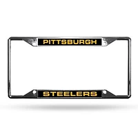 Sparo Pittsburgh Steelers Chrome License Plate Frame with Laser Inserts