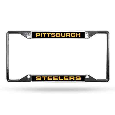 Sparo Pittsburgh Steelers Chrome License Plate Frame with Laser Inserts