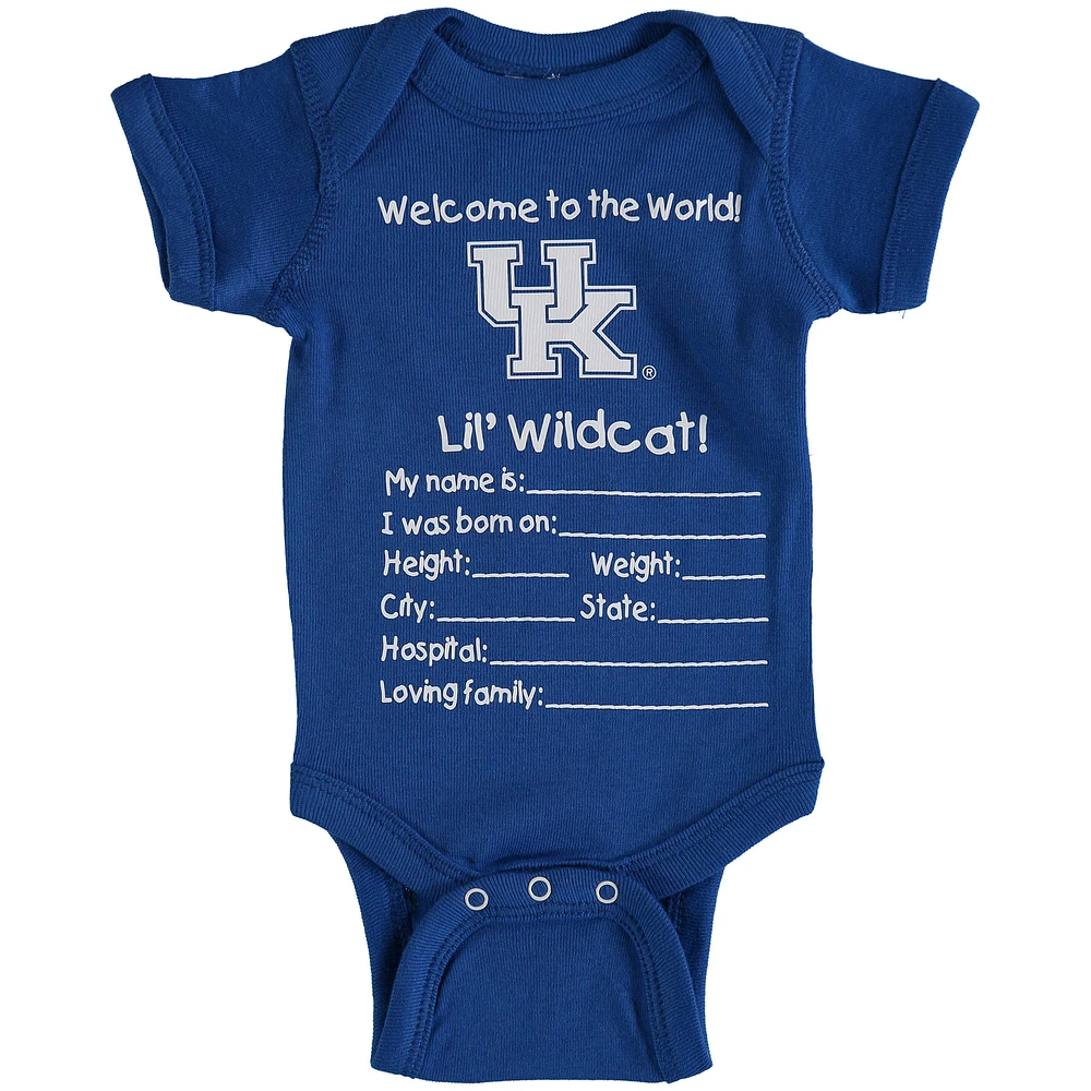 Newborn Royal Kentucky Wildcats Welcome to the World Bodysuit