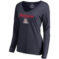 Women's Navy Arizona Wildcats Freehand Long Sleeve T-Shirt