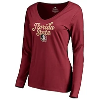 Women's Garnet Florida State Seminoles Freehand Long Sleeve T-Shirt