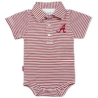 Infant Garb Crimson/White Alabama Crimson Tide Carson Striped Short Sleeve Bodysuit