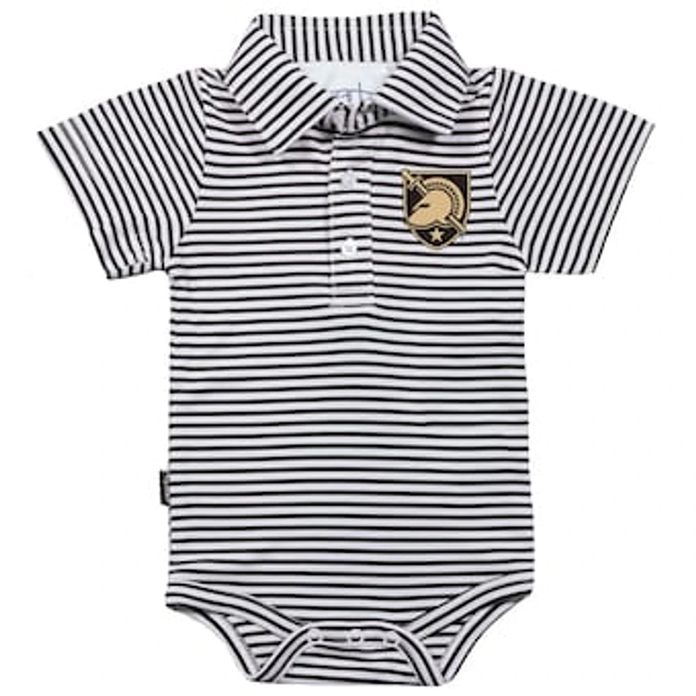 Infant Garb Black/White Army Black Knights Carson Striped Short Sleeve Bodysuit