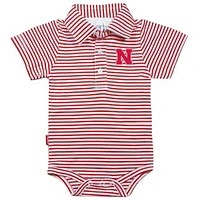 Infant Garb Red/White Nebraska Huskers Carson Striped Short Sleeve Bodysuit