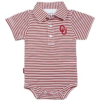 Infant Garb Crimson/White Oklahoma Sooners Carson Striped Short Sleeve Bodysuit