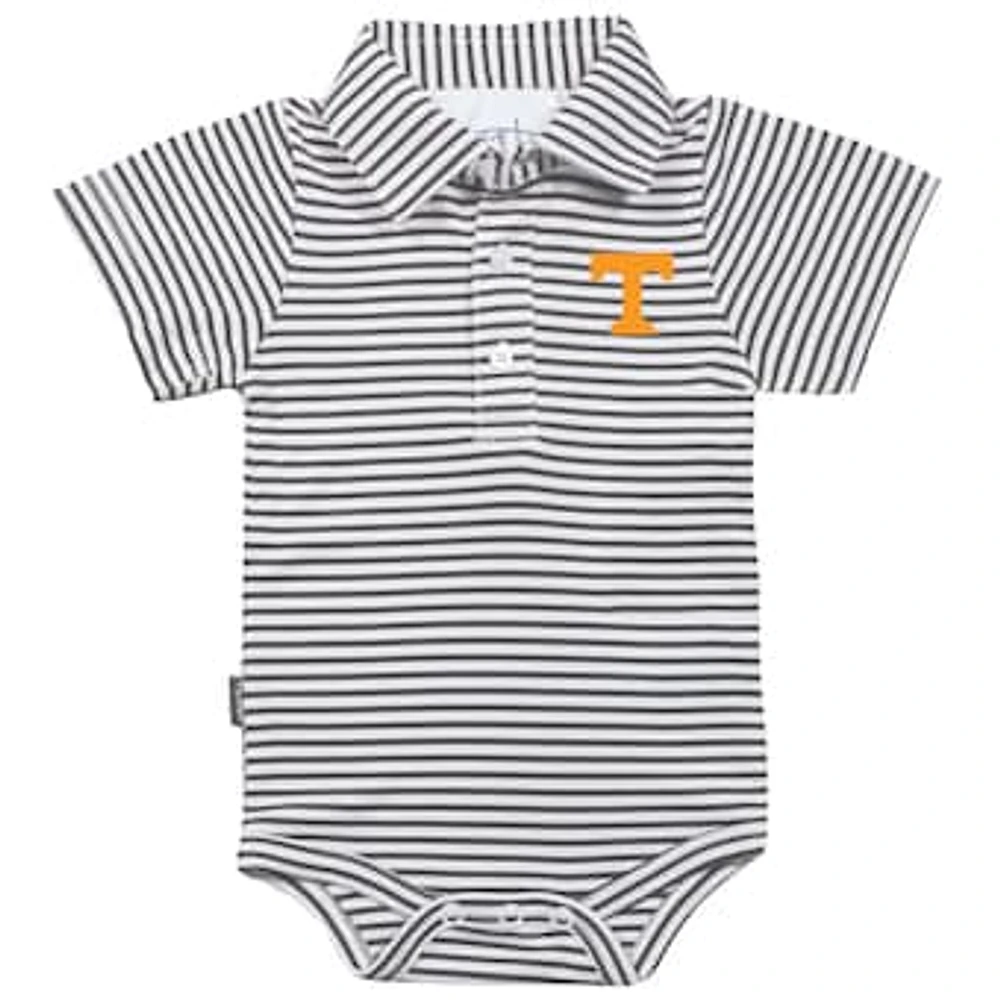 Infant Garb Charcoal/White Tennessee Volunteers Carson Striped Short Sleeve Bodysuit