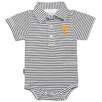 Infant Garb Charcoal/White Tennessee Volunteers Carson Striped Short Sleeve Bodysuit