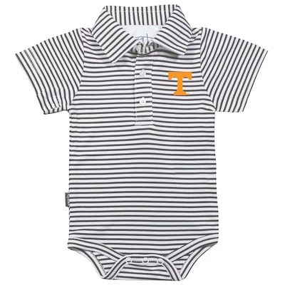 Infant Garb Charcoal/White Tennessee Volunteers Carson Striped Short Sleeve Bodysuit