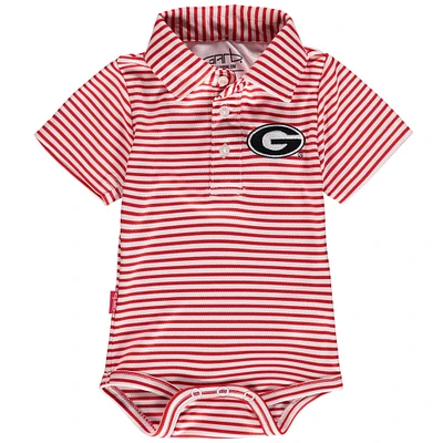 Infant Garb Red/White Georgia Bulldogs Carson Striped Short Sleeve Bodysuit