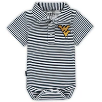 Infant Garb Navy/White West Virginia Mountaineers Carson Striped Short Sleeve Bodysuit