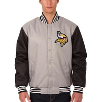 Men's JH Design Gray Minnesota Vikings Poly Twill Jacket