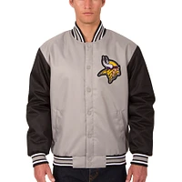 Men's JH Design Gray Minnesota Vikings Poly Twill Jacket