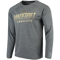 Men's Champion Charcoal Vanderbilt Commodores Heathered Performance Long Sleeve T-Shirt