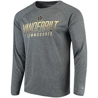 Men's Champion Charcoal Vanderbilt Commodores Heathered Performance Long Sleeve T-Shirt