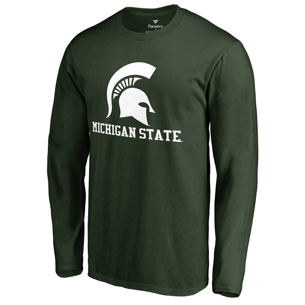 Men's Green Michigan State Spartans Team Lockup Long Sleeve T-Shirt