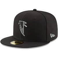 Men's New Era Black Atlanta Falcons Omaha Throwback 59FIFTY Fitted Hat