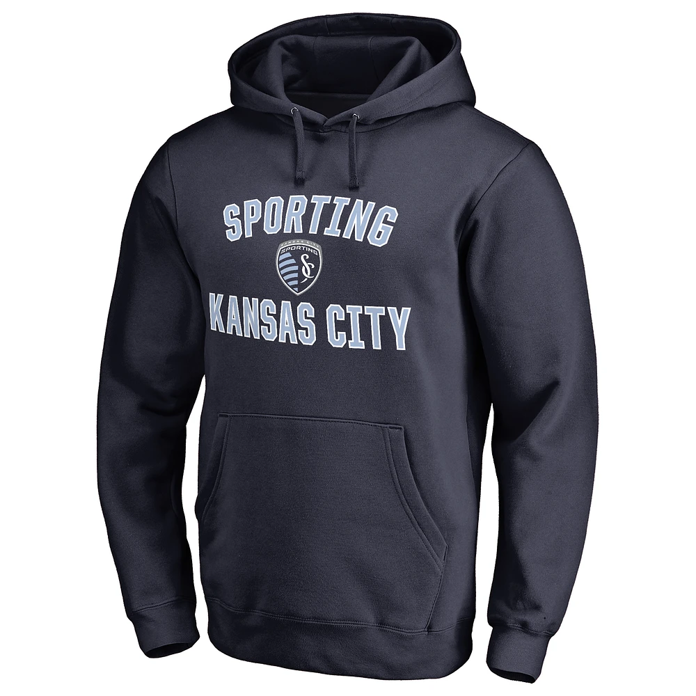 Men's Navy Sporting Kansas City Victory Arch Pullover Hoodie