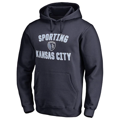 Men's Navy Sporting Kansas City Victory Arch Pullover Hoodie