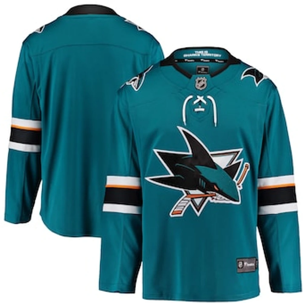 Men's Fanatics Teal San Jose Sharks Breakaway - Blank Jersey