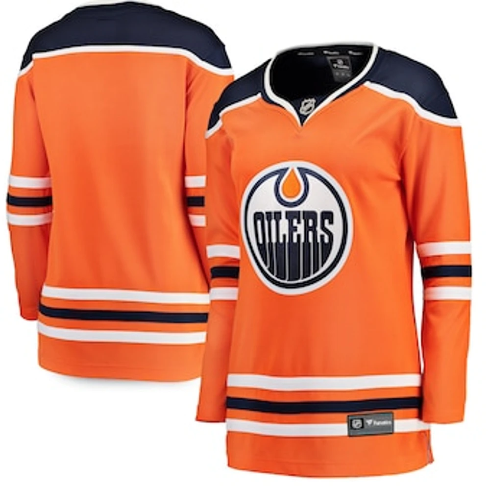 Women's Fanatics Orange Edmonton Oilers Home Breakaway - Blank Jersey